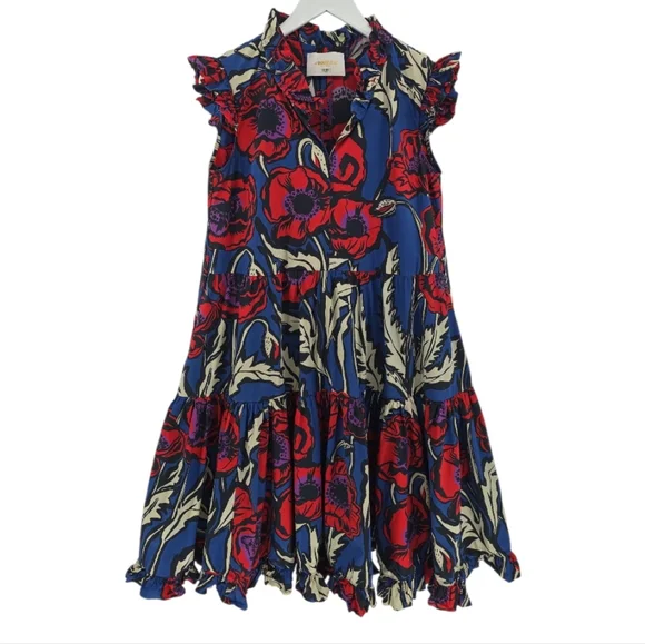 Rhian Stephenson La Double J Short & Sassy Dress Size Large Pockets Tiered Skirt